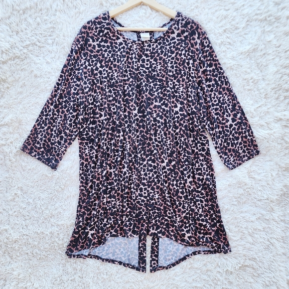 Soma Cheetah Print Plus Size Sleep‎ Shirt - Picture 1 of 5